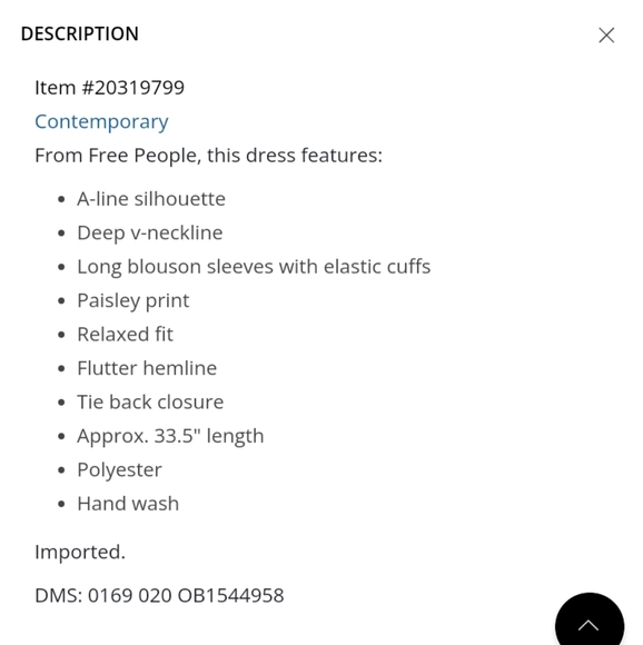 FREE People | Printed Deep V-Neck Long Blouson Sleeve Mini Dress - Picture 7 of 7